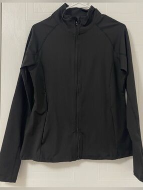 Black Casual Zip-Up Jacket